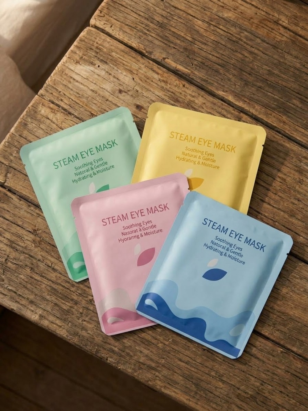 Hydrating Steam Eye Mask Pack - Blue, Pink, Green, Yellow